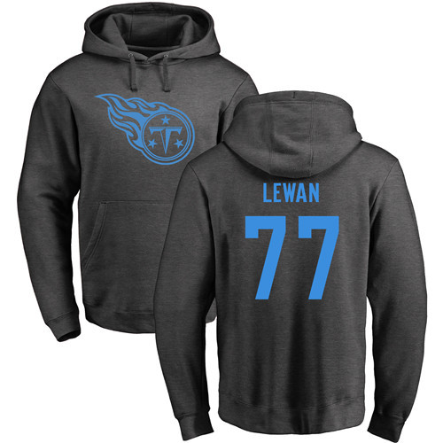 Tennessee Titans Men Ash Taylor Lewan One Color NFL Football 77 Pullover Hoodie Sweatshirts